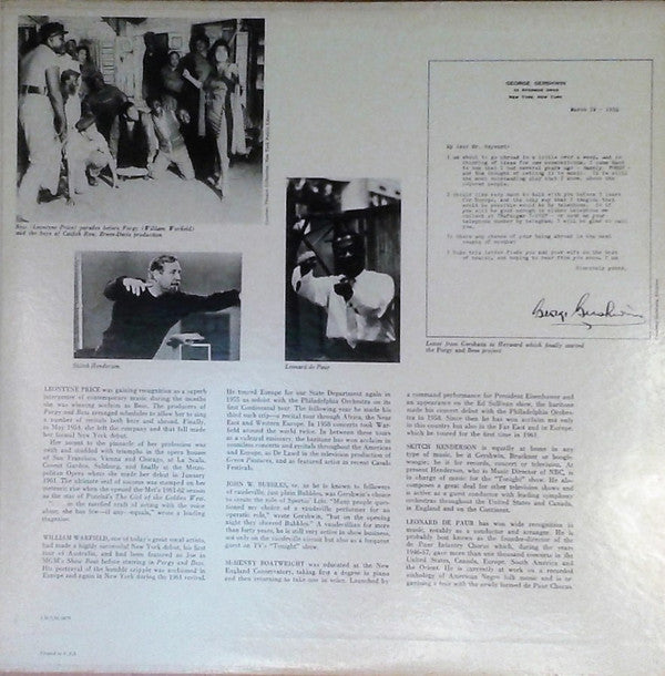 George Gershwin / Leontyne Price, William Warfield : Great Scenes From Porgy And Bess (LP, Album, Gat)