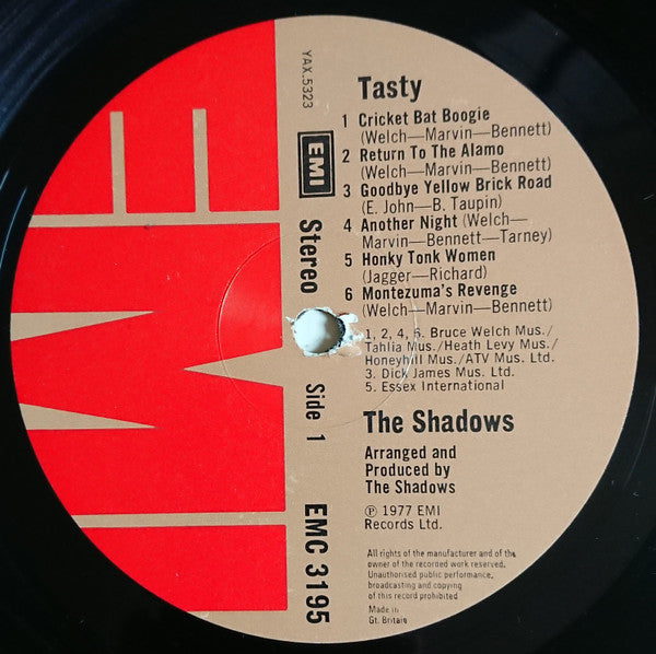 The Shadows : Tasty (LP, Album)