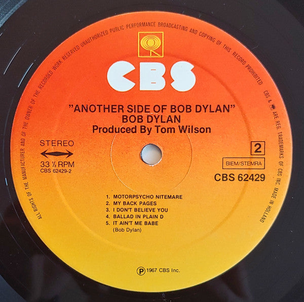 Bob Dylan : Another Side Of Bob Dylan (LP, Album, RE)