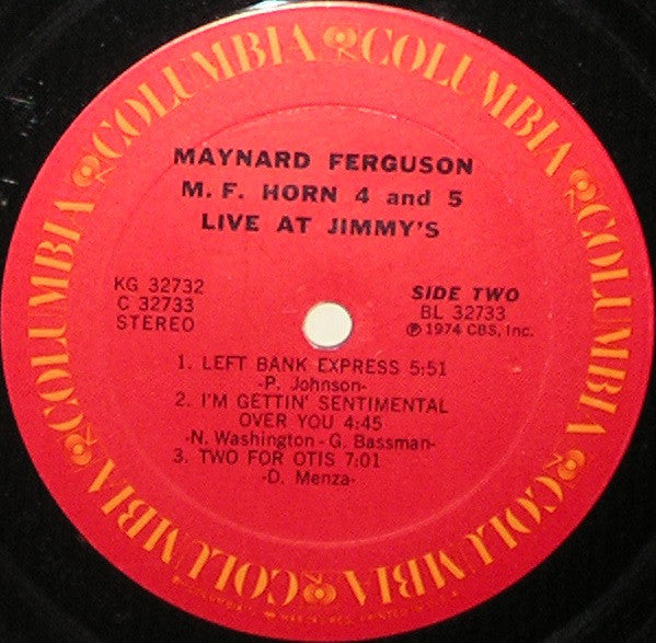 Maynard Ferguson : M.F. Horn 4&5: Live At Jimmy's (2xLP, Album, Pit)