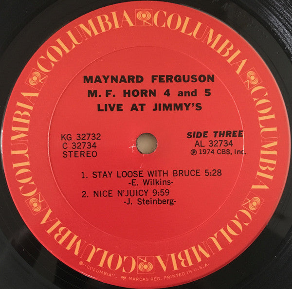 Maynard Ferguson : M.F. Horn 4&5: Live At Jimmy's (2xLP, Album, Pit)