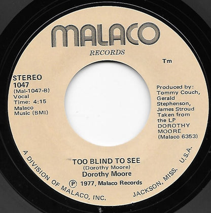 Dorothy Moore : With Pen In Hand / Too Blind To See (7")