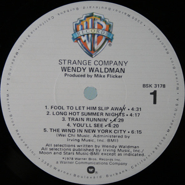 Wendy Waldman : Strange Company (LP, Album, Jac)