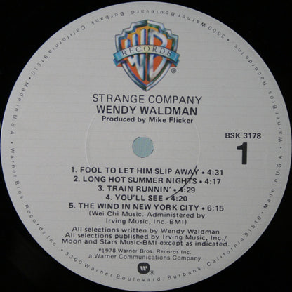 Wendy Waldman : Strange Company (LP, Album, Jac)