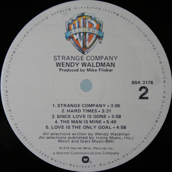 Wendy Waldman : Strange Company (LP, Album, Jac)