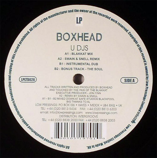 Boxhead : U DJs (12")