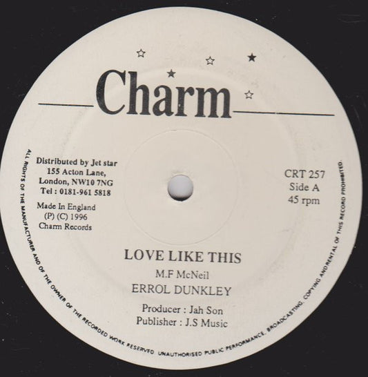 Errol Dunkley : Love Like This (12")