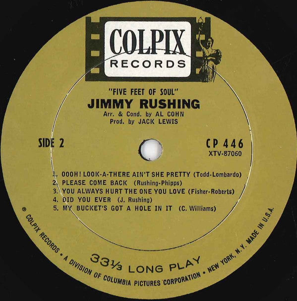 Jimmy Rushing : Five Feet Of Soul (LP, Album, Mono)