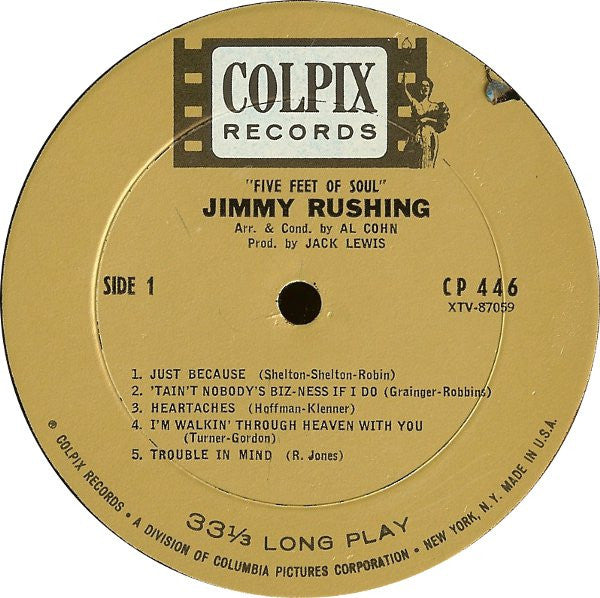 Jimmy Rushing : Five Feet Of Soul (LP, Album, Mono)