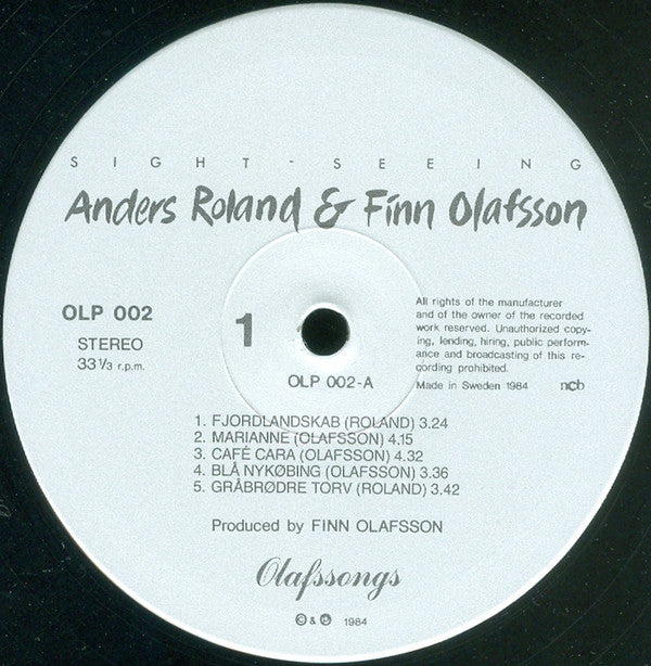 Anders Roland & Finn Olafsson : Sight-Seeing (LP, Album)