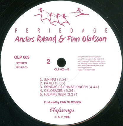 Anders Roland & Finn Olafsson : Feriedage (LP, Album)