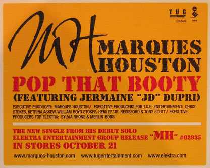 Marques Houston Featuring Jermaine Dupri : Pop That Booty (12", Promo)