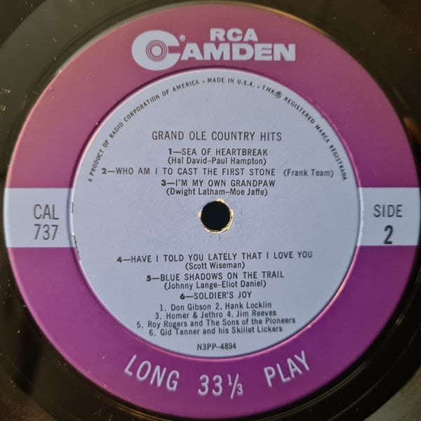 Various : Grand Ole Country Hits (LP, Comp, Mono)