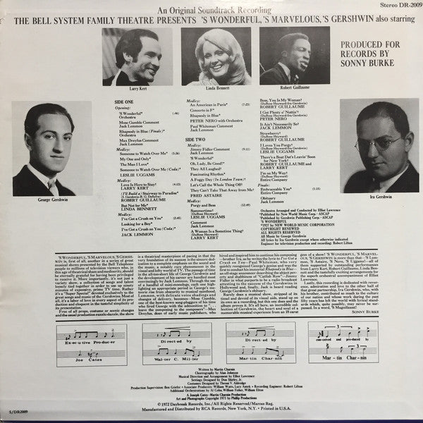 Jack Lemmon, Fred Astaire, Leslie Uggams, Peter Nero : 'S Wonderful, 'S Marvelous, 'S Gershwin (LP)