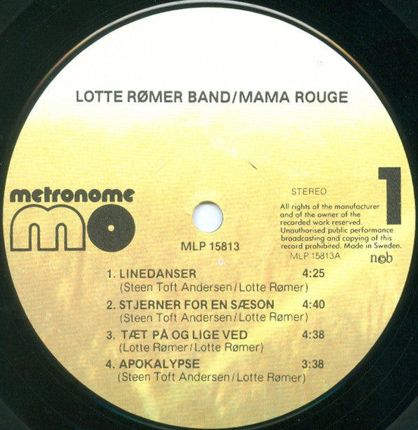 Lotte Rømer Band : Mama Rouge (LP, Album)