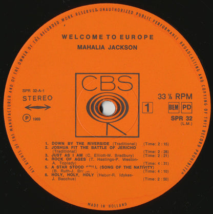 Mahalia Jackson : Welcome To Europe (LP, Comp)