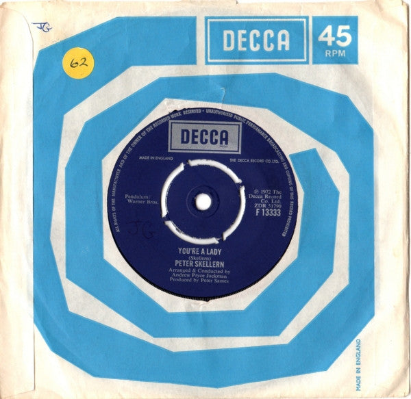 Peter Skellern : You're A Lady (7", Single, Pus)