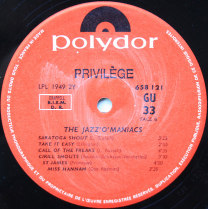 Jazz O'Maniacs : Jazz O'Maniacs (LP)