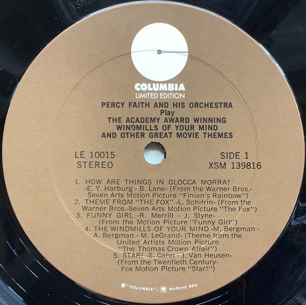 Percy Faith & His Orchestra : Percy Faith And His Orchestra Play The Academy Award Winning Theme From "The Thomas Crown Affair" And Other Great Movie Themes (LP, Album, RE)