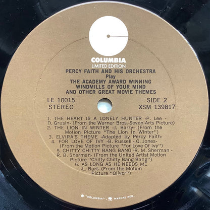 Percy Faith & His Orchestra : Percy Faith And His Orchestra Play The Academy Award Winning Theme From "The Thomas Crown Affair" And Other Great Movie Themes (LP, Album, RE)