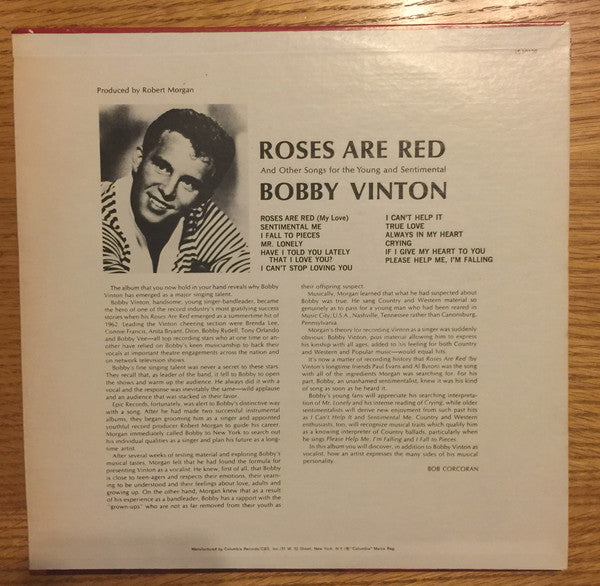 Bobby Vinton : Roses Are Red (LP, Ltd, RE, Ter)