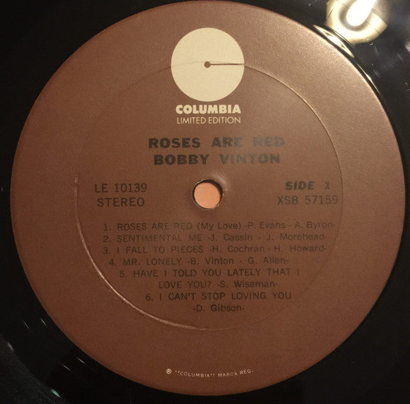 Bobby Vinton : Roses Are Red (LP, Ltd, RE, Ter)