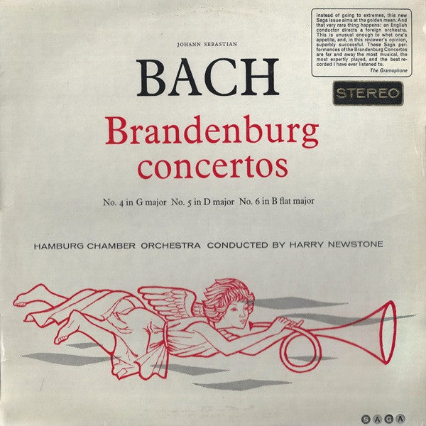 Johann Sebastian Bach, Hamburger Kammerorchester Conducted By Harry Newstone : Brandenburg Concertos No.s 4, 5 & 6 (LP)