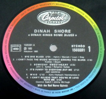 Dinah Shore : Dinah Sings Some Blues With Red (LP, Album, RE)