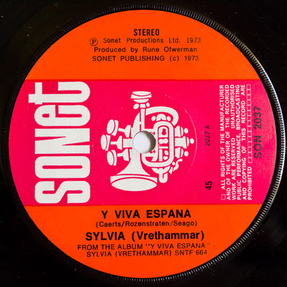 Sylvia Vrethammar : Y Viva Espana (7", Single, Sol)