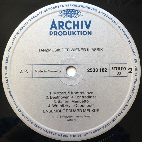 Ensemble Eduard Melkus : Tanzmusik Der Wiener Klassik (LP, Album)