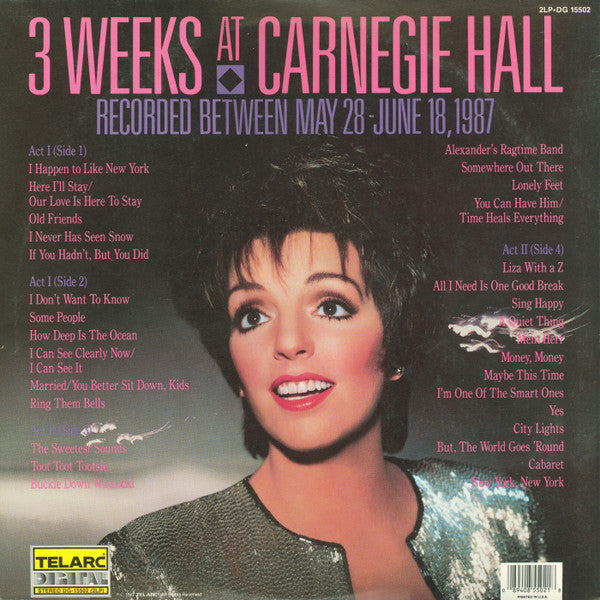 Liza Minnelli : Liza Minnelli At Carnegie Hall (2xLP, Album)