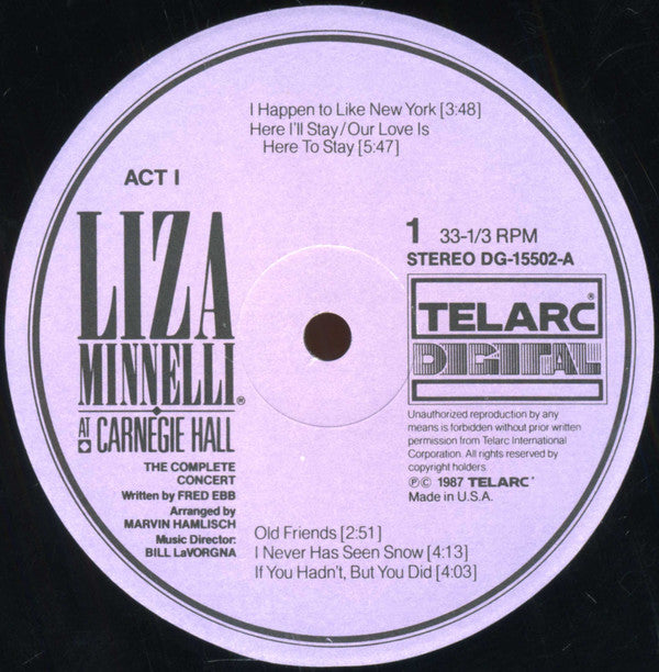 Liza Minnelli : Liza Minnelli At Carnegie Hall (2xLP, Album)