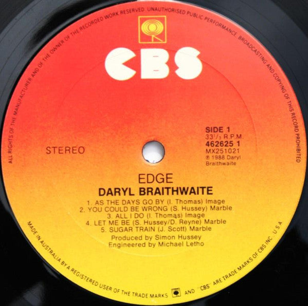 Daryl Braithwaite : Edge (LP, Album)