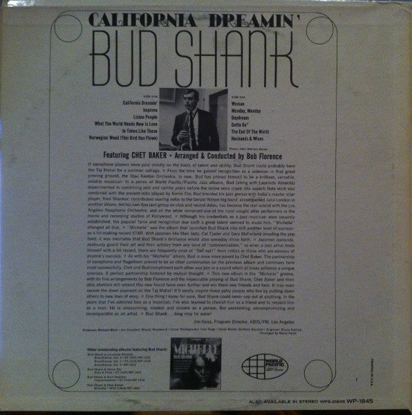 Bud Shank : California Dreamin' (LP, Album, Mono, Roc)