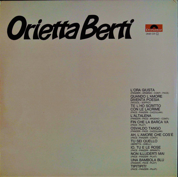 Orietta Berti : Orietta (LP, Album, Gat)