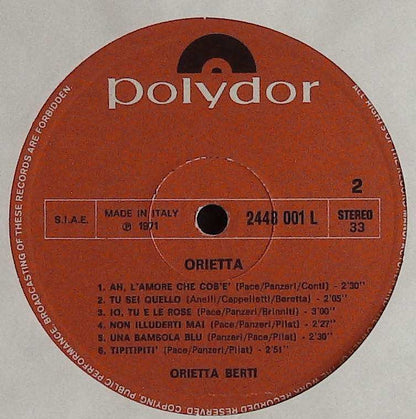 Orietta Berti : Orietta (LP, Album, Gat)