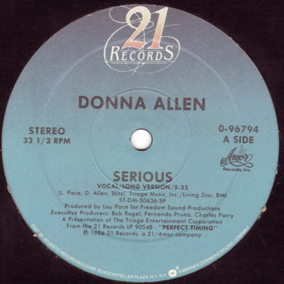 Donna Allen : Serious (12", Single, SP )