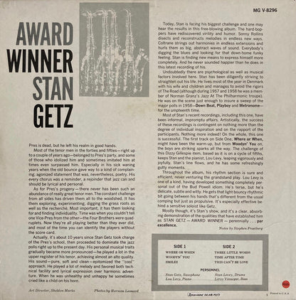 Stan Getz : Award Winner (LP, Album, Mono)