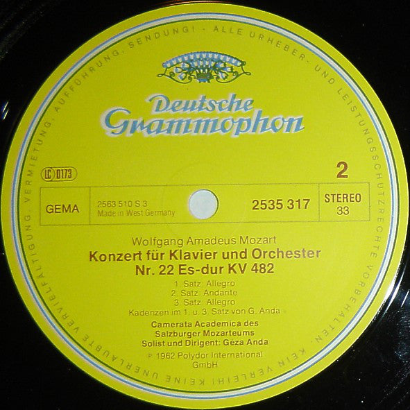 Wolfgang Amadeus Mozart, Géza Anda, Camerata Academica Salzburg : Klavierkonzerte Nr.21 & 22 (LP, Comp)