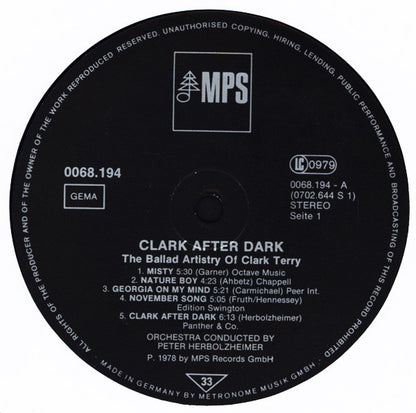 Clark Terry : Clark After Dark, The Ballad Artistry Of Clark Terry (LP, Album)