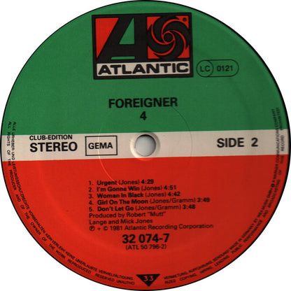 Foreigner : 4 (LP, Album, Club)