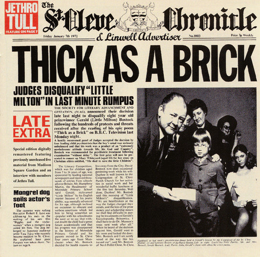 Jethro Tull : Thick As A Brick (CD, Album, RE, RM)