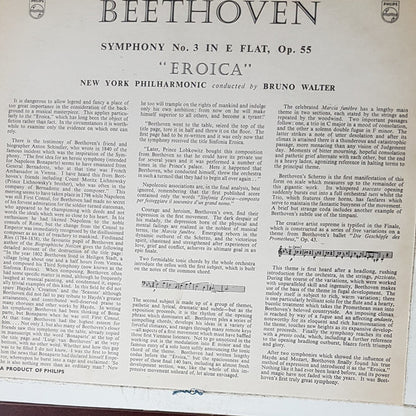 Ludwig van Beethoven, The New York Philharmonic Orchestra, Bruno Walter : Symphony No. 3 In E Flat "Eroica" (LP, Mono, RE)