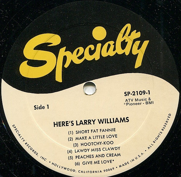 Larry Williams (3) : Here's Larry Williams (LP, Album, Mono, RE)