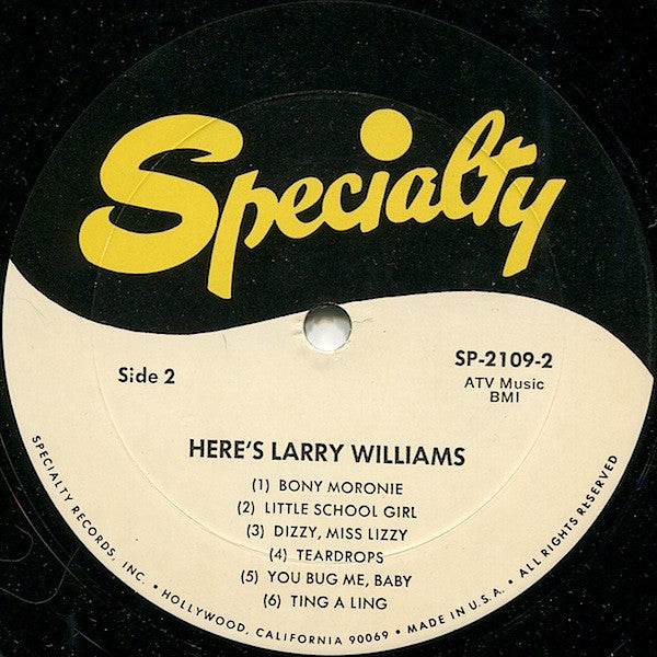 Larry Williams (3) : Here's Larry Williams (LP, Album, Mono, RE)