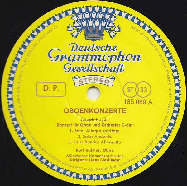 Joseph Haydn, Wolfgang Amadeus Mozart - Heinz Holliger, Kurt Kalmus, Münchener Kammerorchester, Hans Stadlmair : Oboenkonzerte (LP)