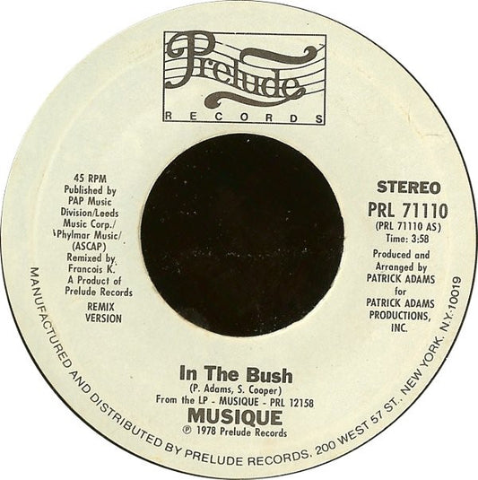 Musique : In The Bush (7", Styrene, Pit)