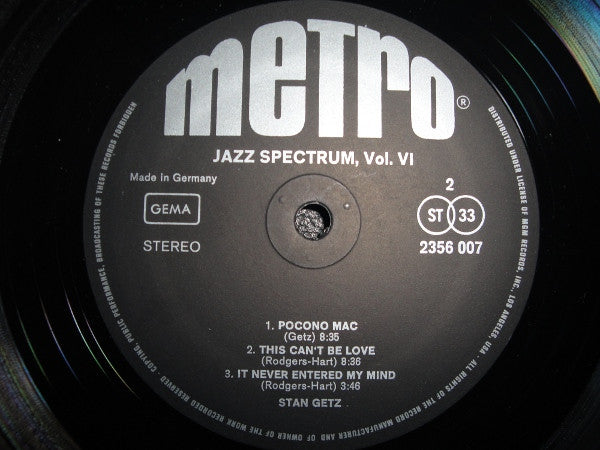 Stan Getz : Jazz Spectrum Vol. 6 (LP, Comp, RE)