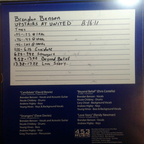 Brendan Benson : Upstairs At United, Vol. 1 (12", EP)