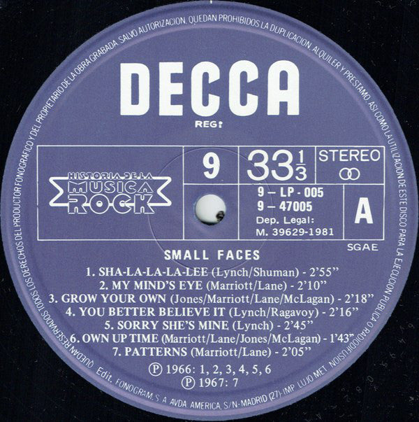 Small Faces : Small Faces (LP, Comp)